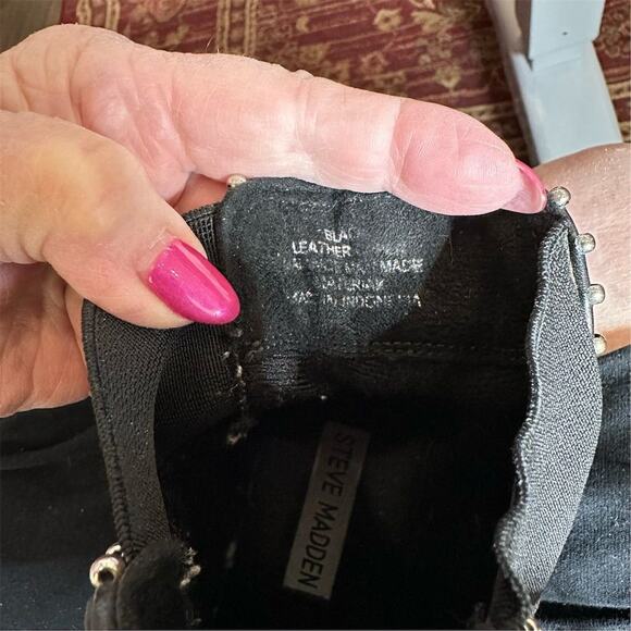 Steve Madden Women's Billiee Black Studded chunky Chelsea Boots Size 7 - Picture 11 of 12